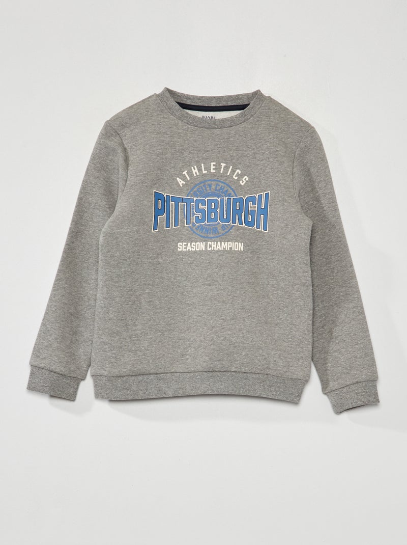 Sweatshirt em moletão CINZA - Kiabi