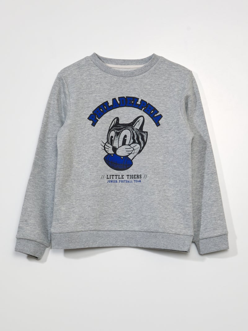 Sweatshirt em moletão CINZA - Kiabi