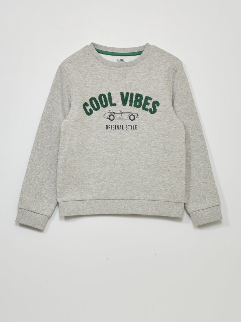 Sweatshirt em moletão CINZA - Kiabi