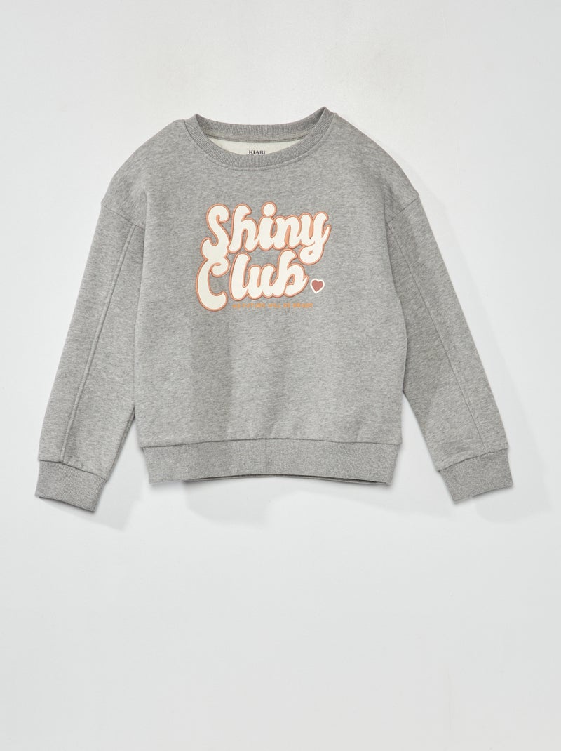 Sweatshirt em moletão CINZA - Kiabi