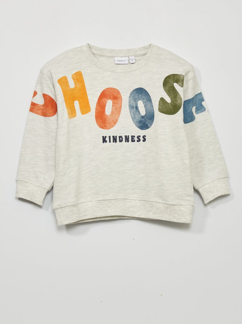 Sweatshirt em moletão CINZA - Kiabi
