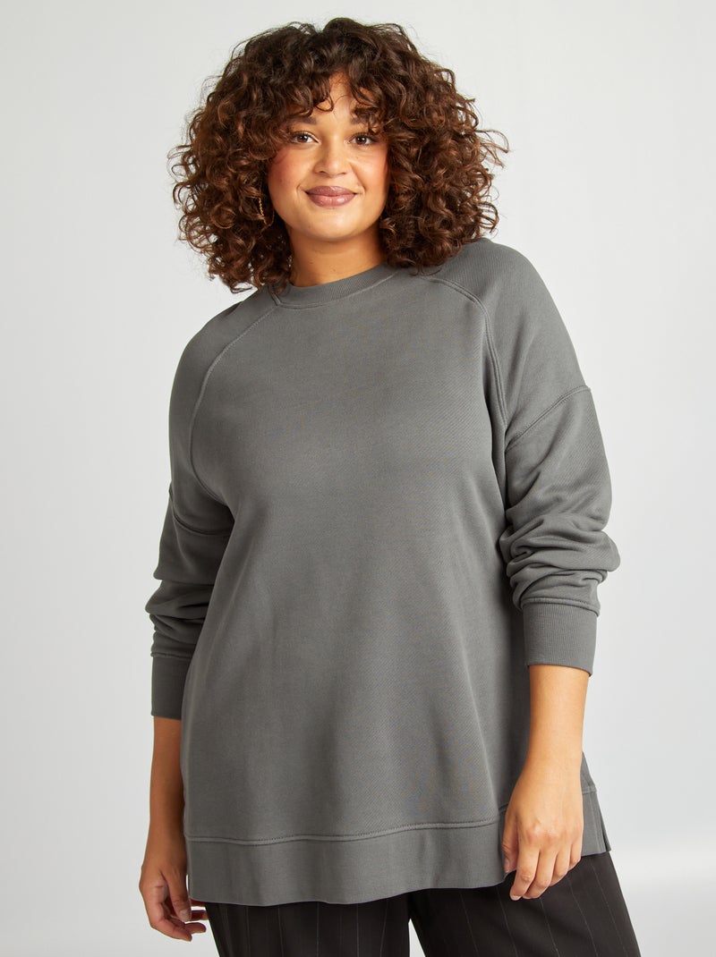 Sweatshirt em moletão CINZA - Kiabi