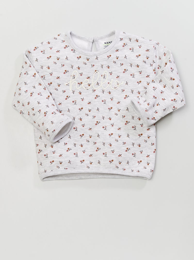 Sweatshirt em moletão CINZA - Kiabi