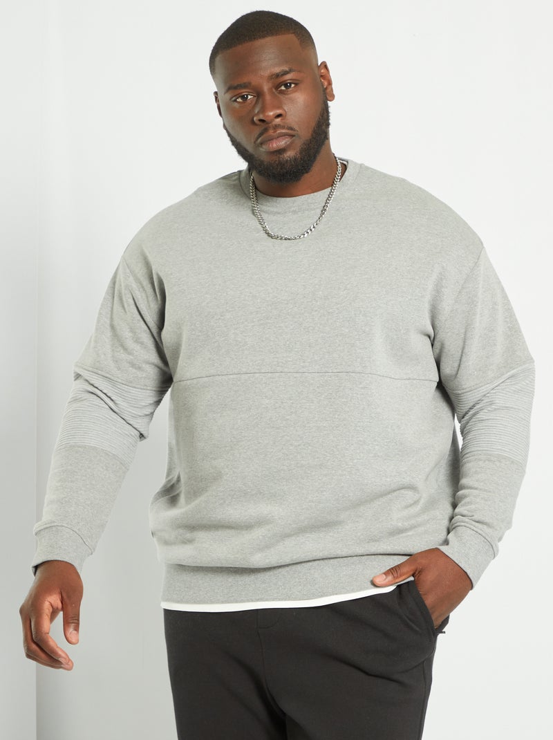 Sweatshirt em moletão CINZA - Kiabi