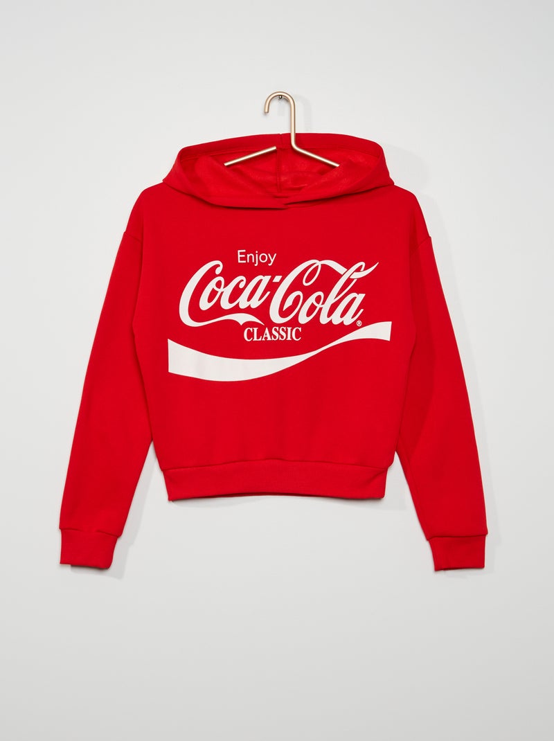 Sweatshirt em moletão 'Coca-Cola' Vermelho - Kiabi