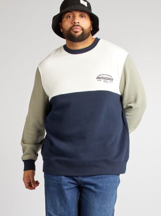 Sweatshirt em moletão color-block  -