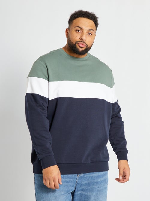 Sweatshirt em moletão color-block - Kiabi