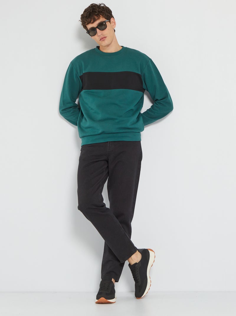 Sweatshirt em moletão color-block VERDE - Kiabi