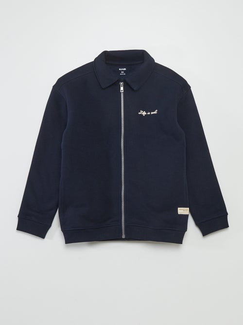 Sweatshirt em moletão com abertura com fecho - Kiabi