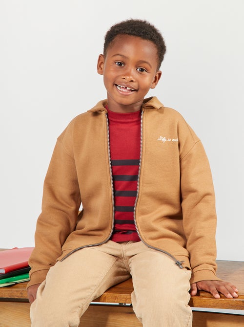 Sweatshirt em moletão com abertura com fecho - Kiabi