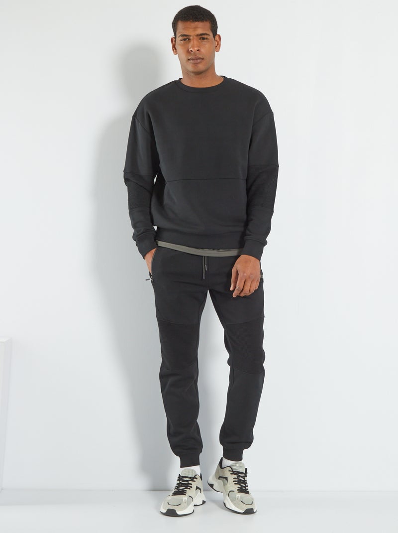 Sweatshirt em moletão com aplicação de fantasia Preto - Kiabi