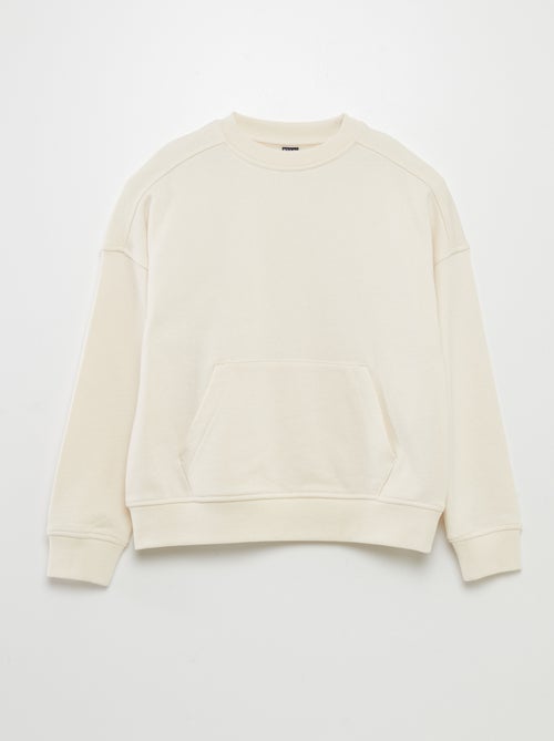 Sweatshirt em moletão com bolso canguru - Kiabi