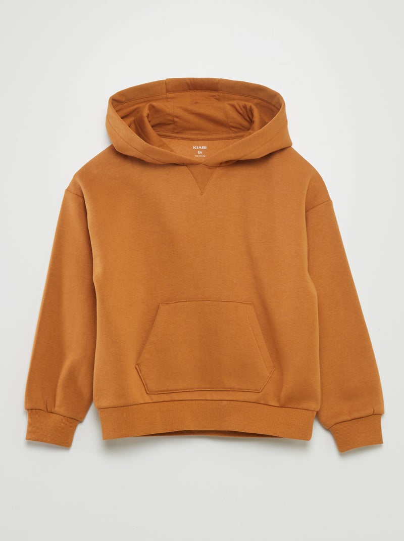 Sweatshirt em moletão com bolso canguru CASTANHO - Kiabi
