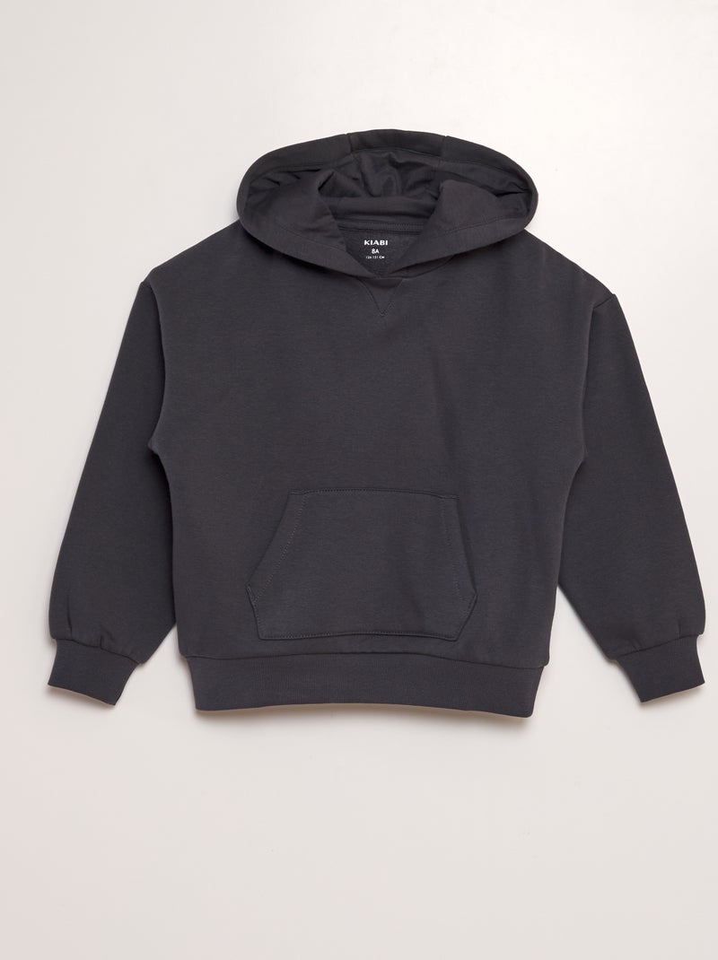 Sweatshirt em moletão com bolso canguru PRETO - Kiabi