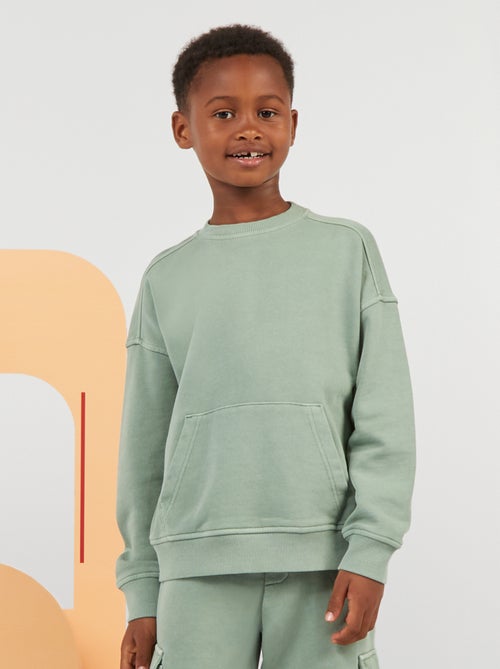 Sweatshirt em moletão com bolso canguru - Kiabi