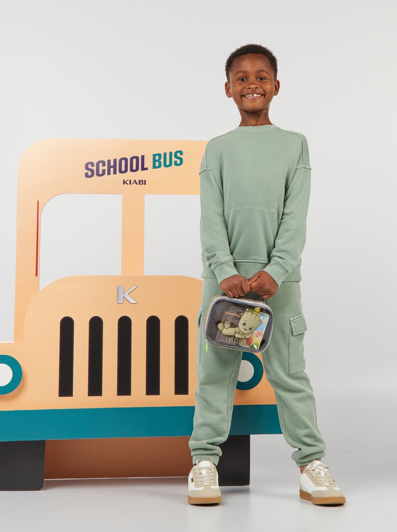 Sweatshirt em moletão com bolso canguru VERDE - Kiabi