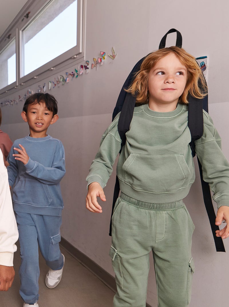 Sweatshirt em moletão com bolso canguru VERDE - Kiabi