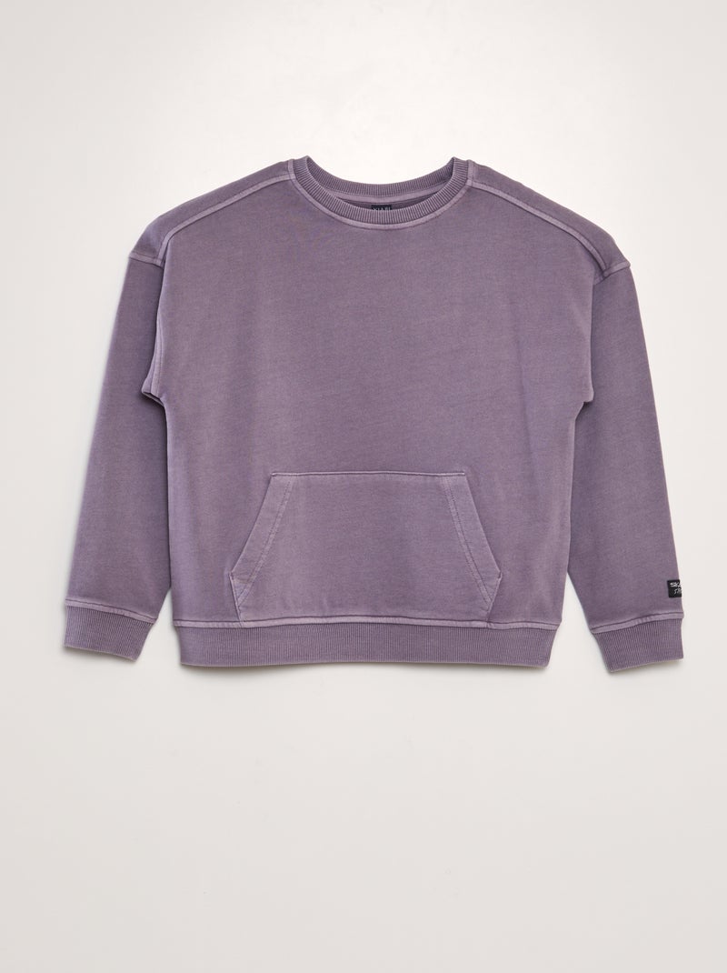 Sweatshirt em moletão com bolso canguru VIOLETA - Kiabi