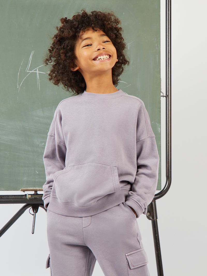 Sweatshirt em moletão com bolso canguru VIOLETA - Kiabi