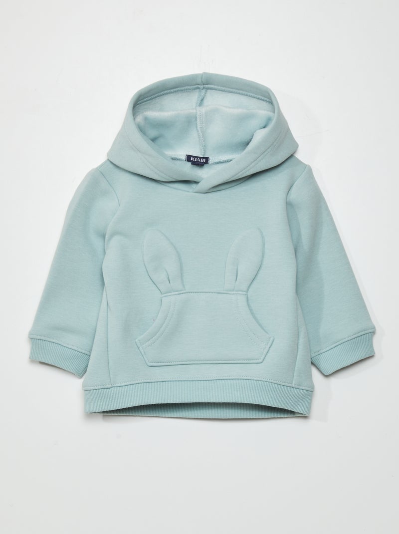 Sweatshirt em moletão com bolso de fantasia - Sempre + calor AZUL - Kiabi