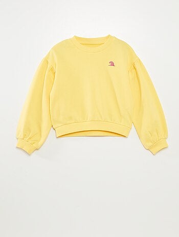Sweatshirt em moletão com bordado frontal