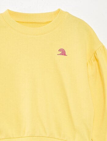 Sweatshirt em moletão com bordado frontal