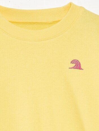 Sweatshirt em moletão com bordado frontal