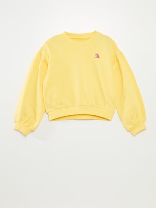 Sweatshirt em moletão com bordado frontal