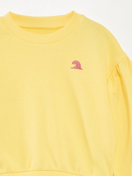 Sweatshirt em moletão com bordado frontal - Kiabi