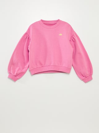 Sweatshirt em moletão com bordado frontal