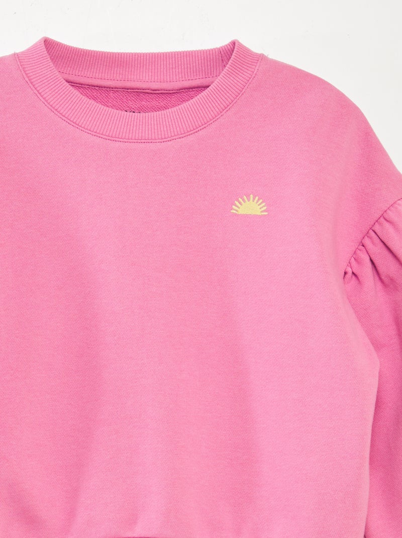 Sweatshirt em moletão com bordado frontal VIOLETA - Kiabi