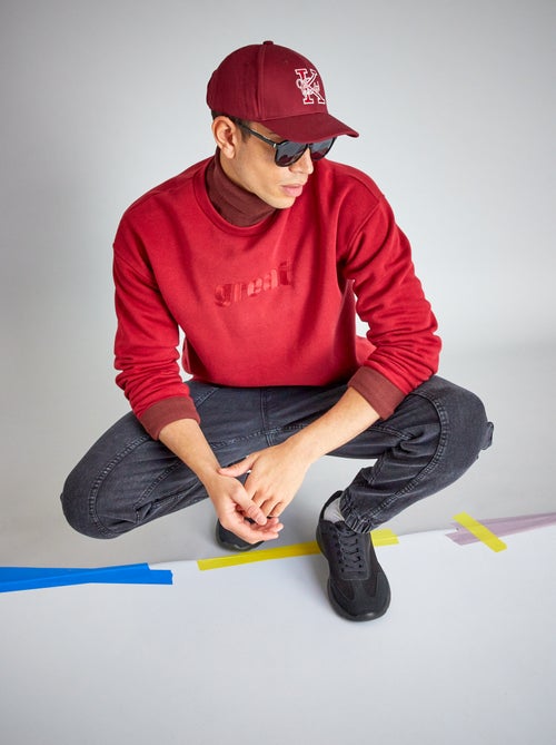Sweatshirt em moletão com bordados - Kiabi