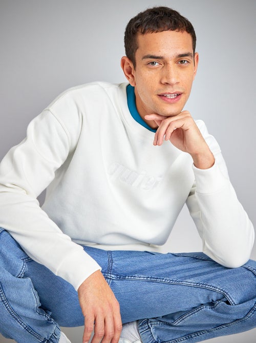 Sweatshirt em moletão com bordados - Kiabi