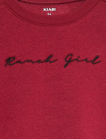 Sweatshirt em moletão com bordados e franjas nas mangas