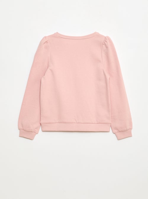 Sweatshirt em moletão com bordados e franzidos nos ombros - Kiabi