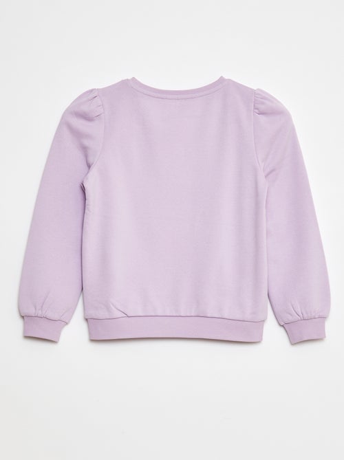 Sweatshirt em moletão com bordados e franzidos nos ombros - Kiabi