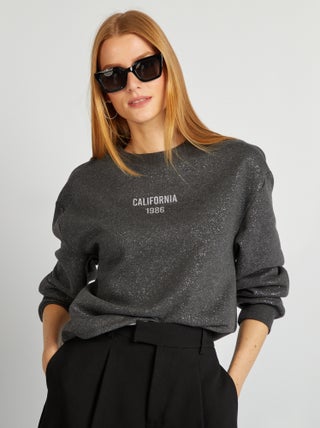 Sweatshirt em moletão com brilhantes