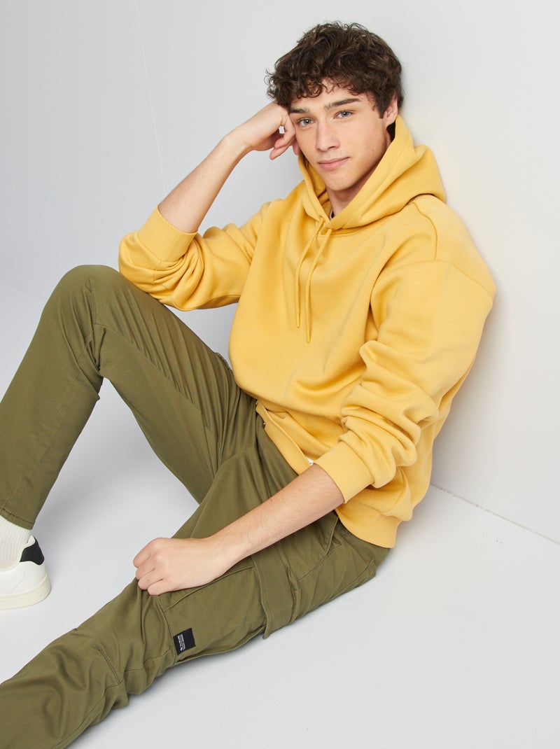 Sweatshirt em moletão com capuz Amarelo - Kiabi