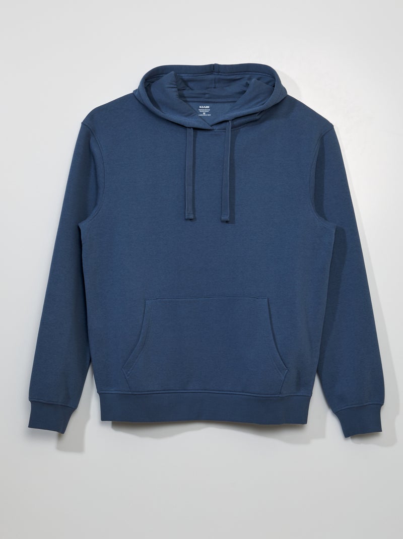 Sweatshirt em moletão com capuz AZUL - Kiabi