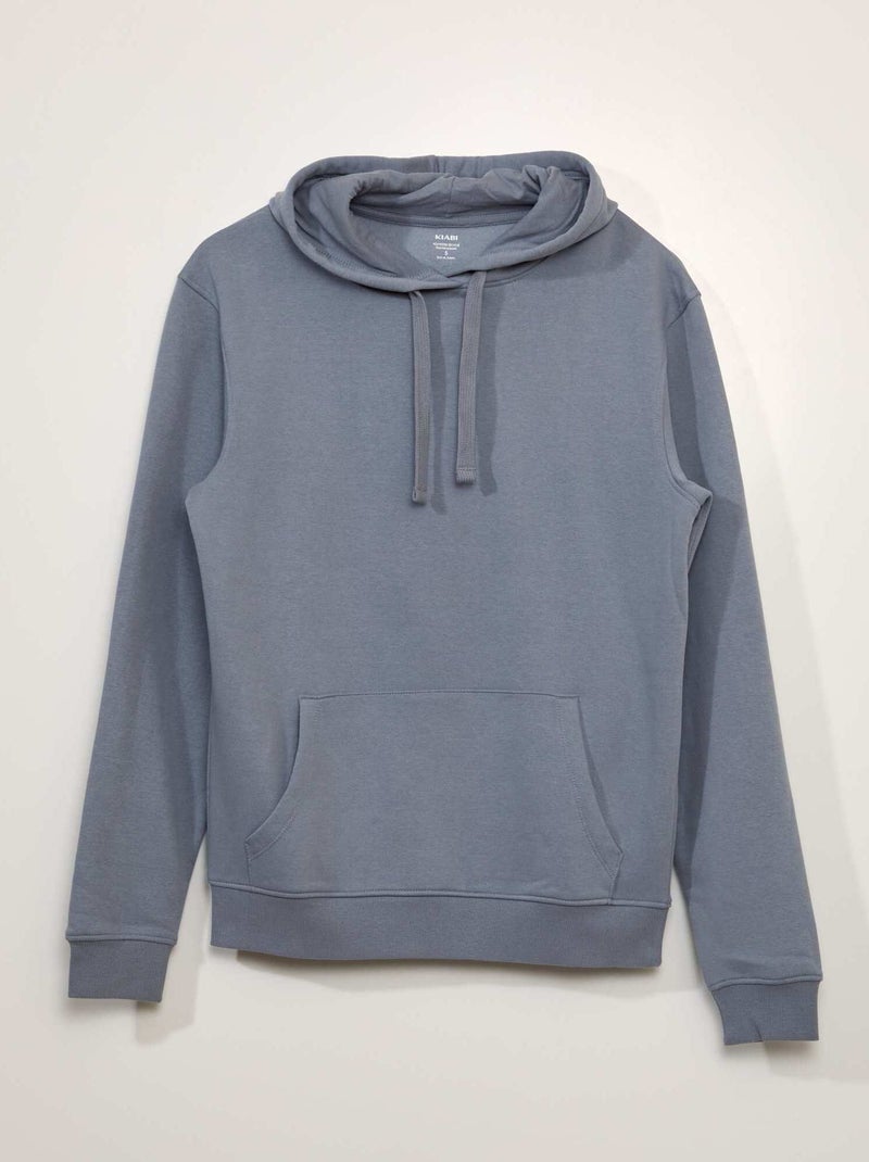 Sweatshirt em moletão com capuz AZUL - Kiabi