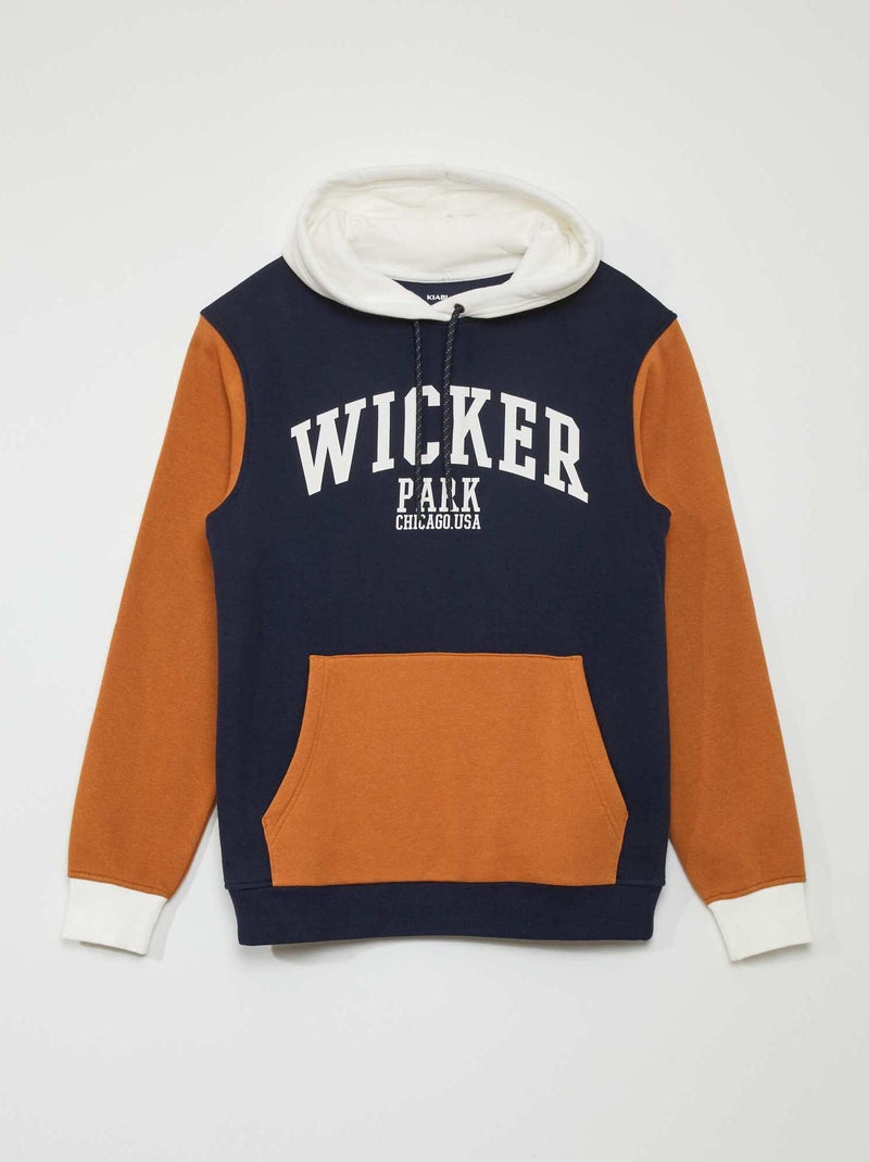 Sweatshirt em moletão com capuz AZUL - Kiabi