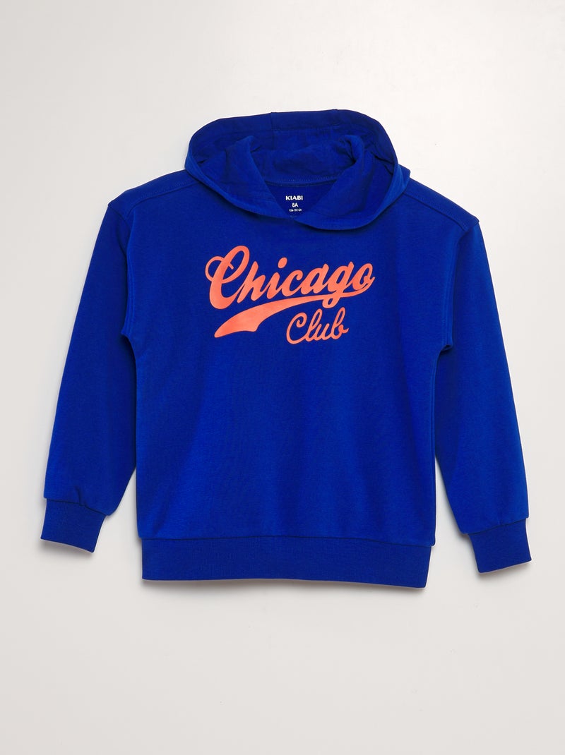 Sweatshirt em moletão com capuz AZUL - Kiabi