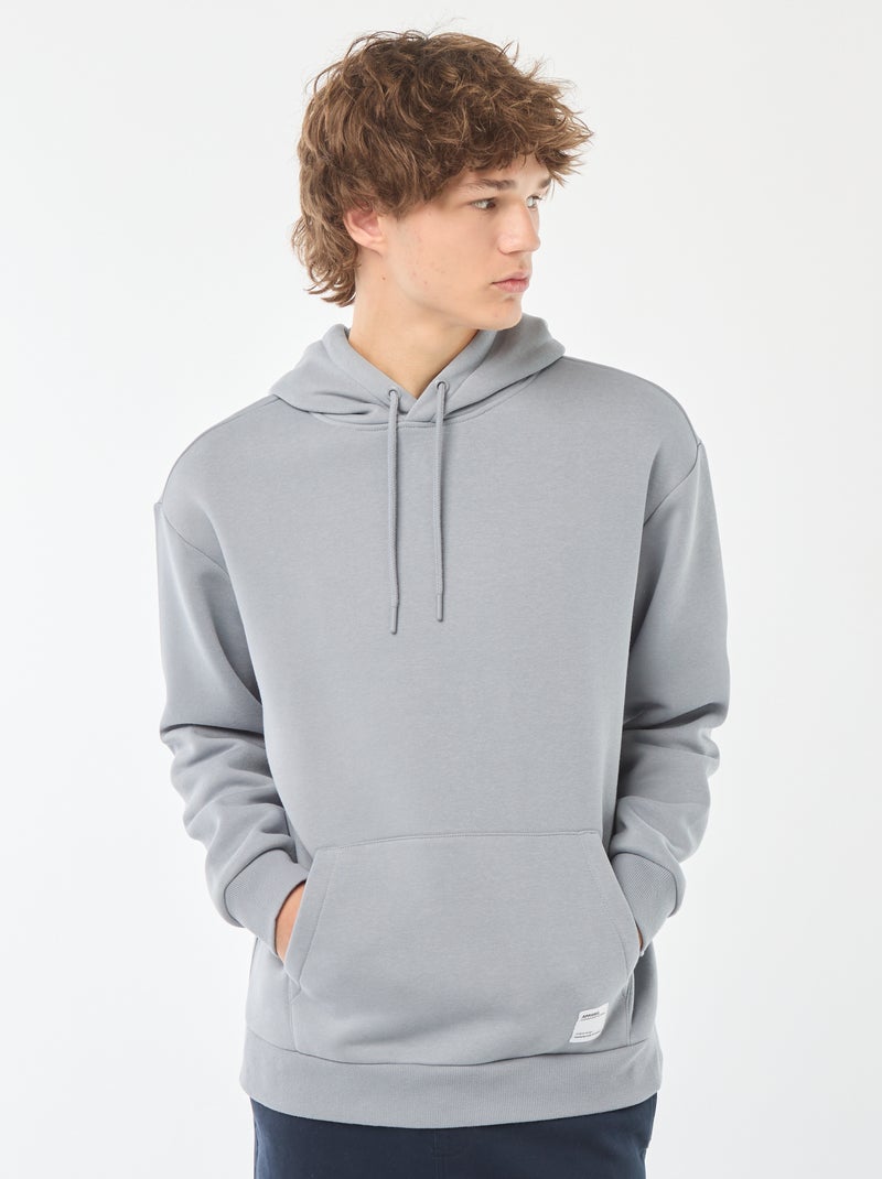 Sweatshirt em moletão com capuz Azul - Kiabi