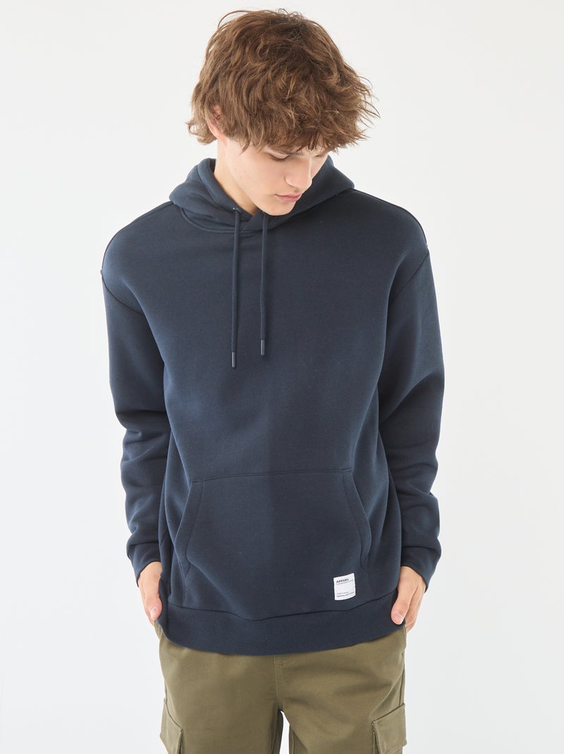 Sweatshirt em moletão com capuz Azul - Kiabi