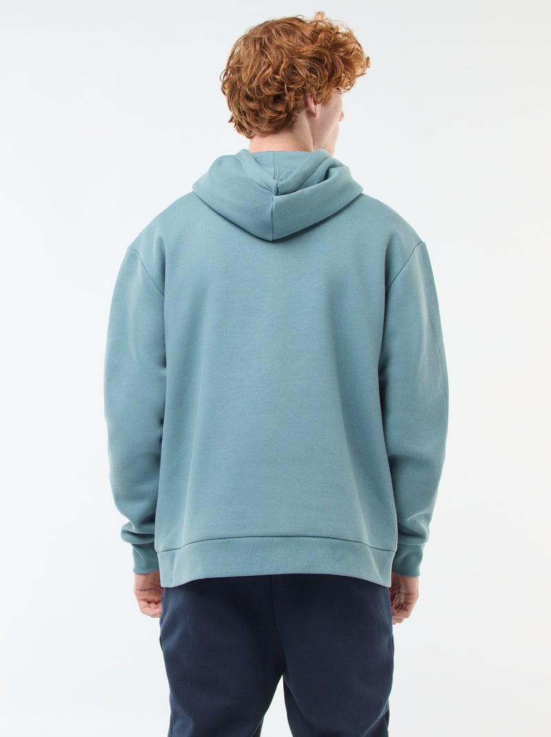 Sweatshirt em moletão com capuz Azul - Kiabi