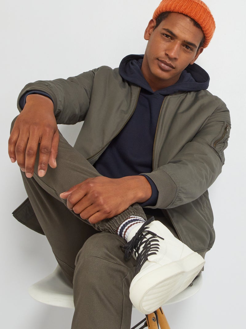 Sweatshirt em moletão com capuz AZUL - Kiabi