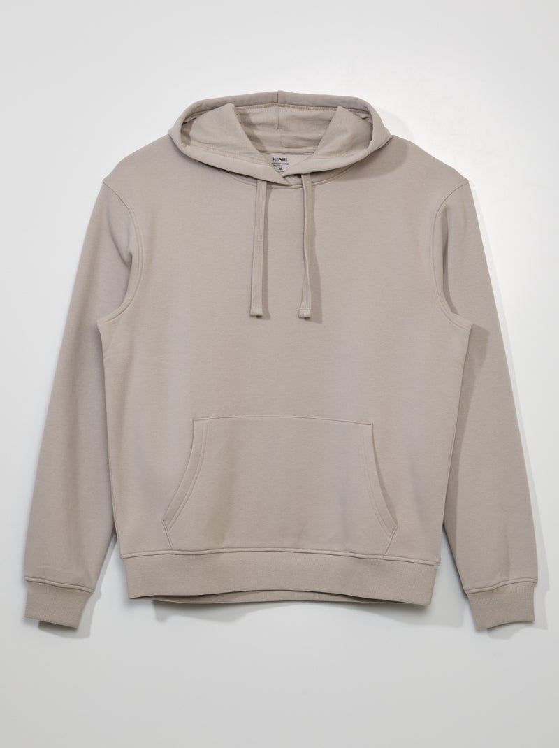 Sweatshirt em moletão com capuz bege - Kiabi