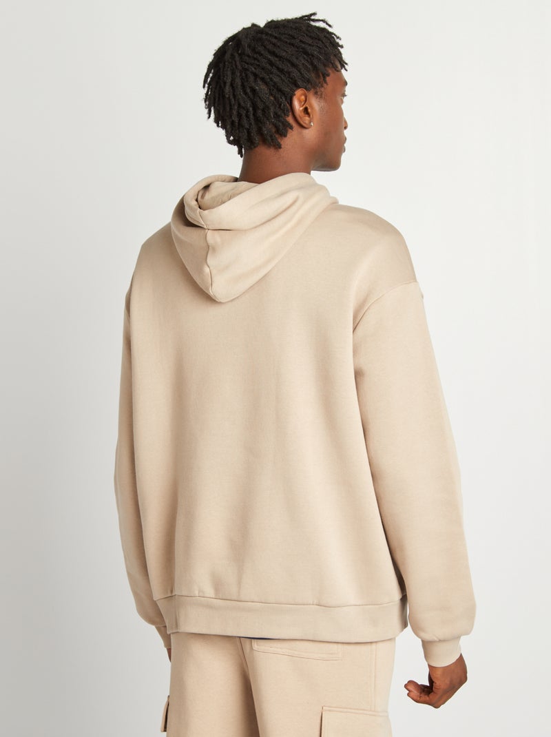 Sweatshirt em moletão com capuz bege - Kiabi