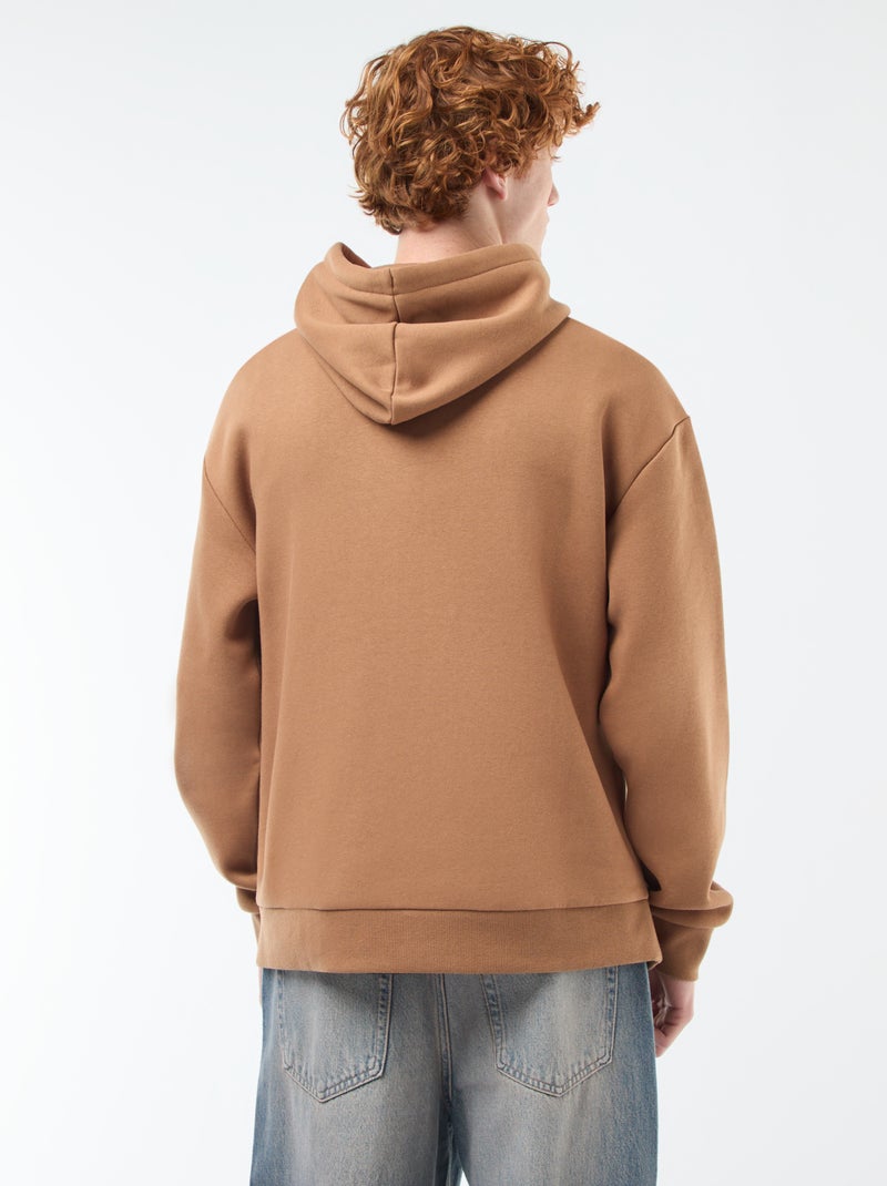Sweatshirt em moletão com capuz Bege - Kiabi
