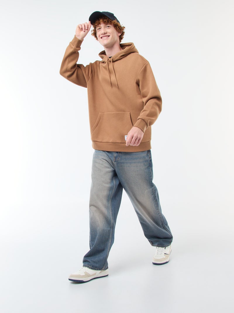 Sweatshirt em moletão com capuz Bege - Kiabi